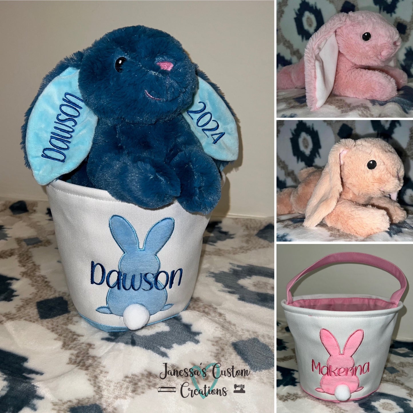 Embroidered Easter Bunnies