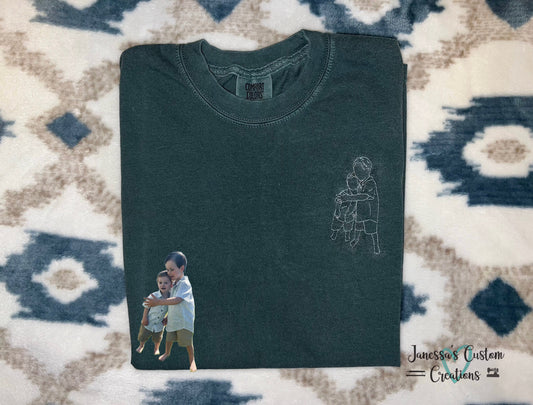 Embroidered Portrait Outline Tee