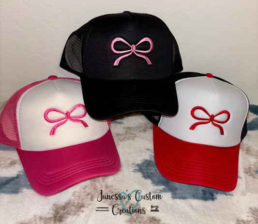 Bow Embroidered Hat