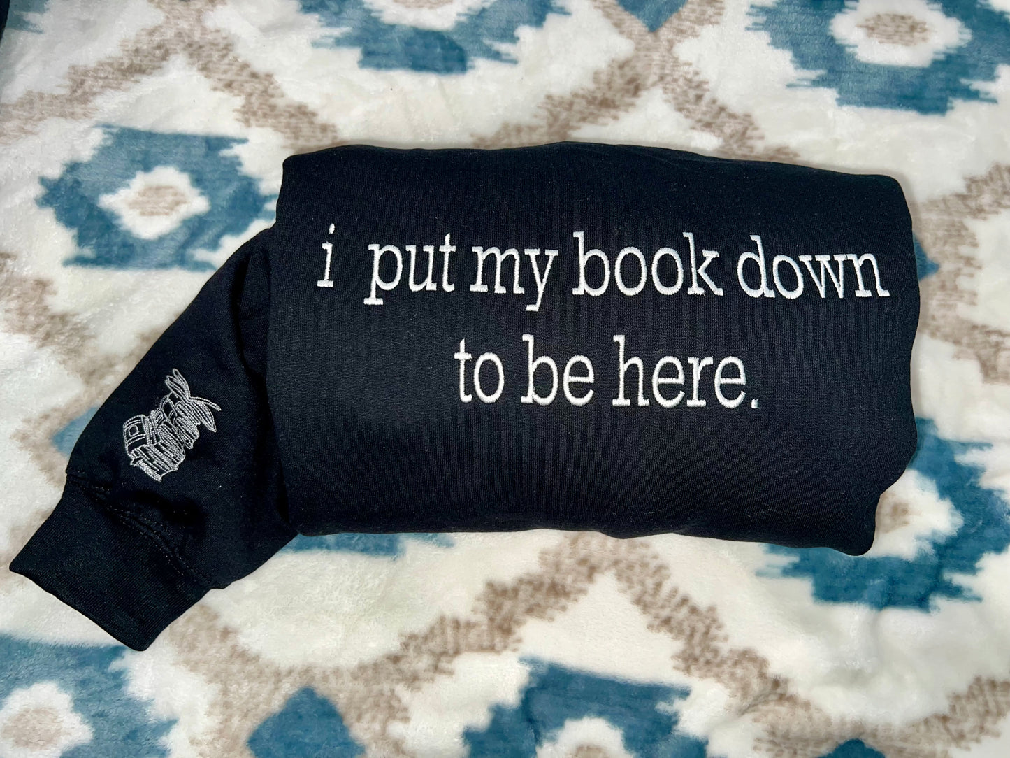 Book saying Sweatshirts