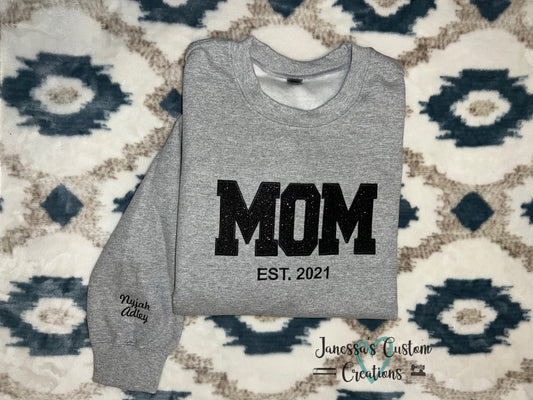 Glitter Appliqué “Mom”