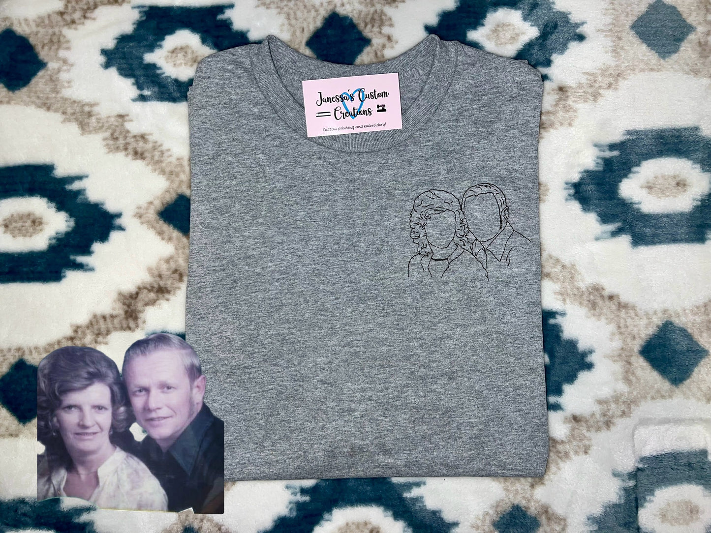 Embroidered Portrait Outline Sweatshirt