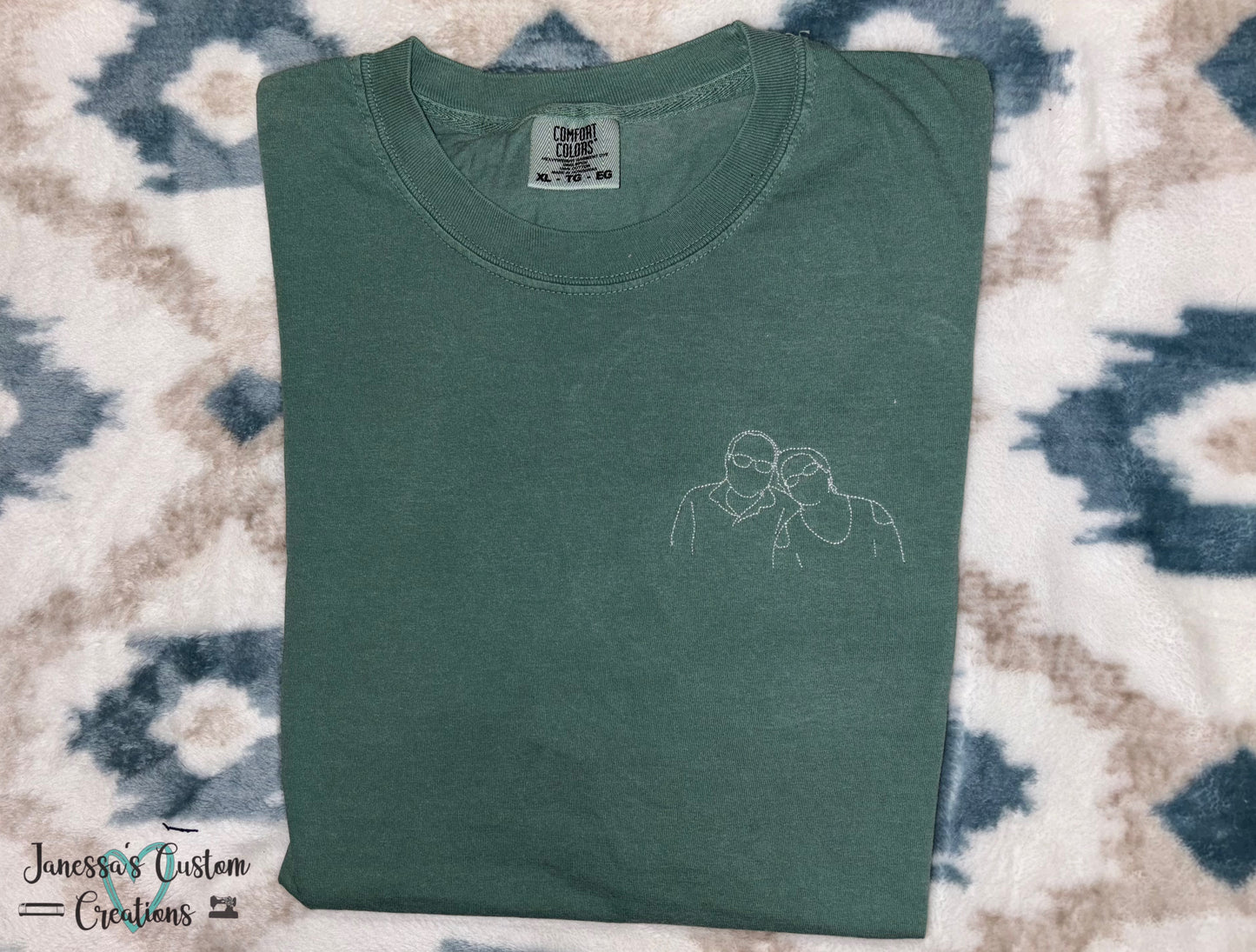 Embroidered Portrait Outline Tee