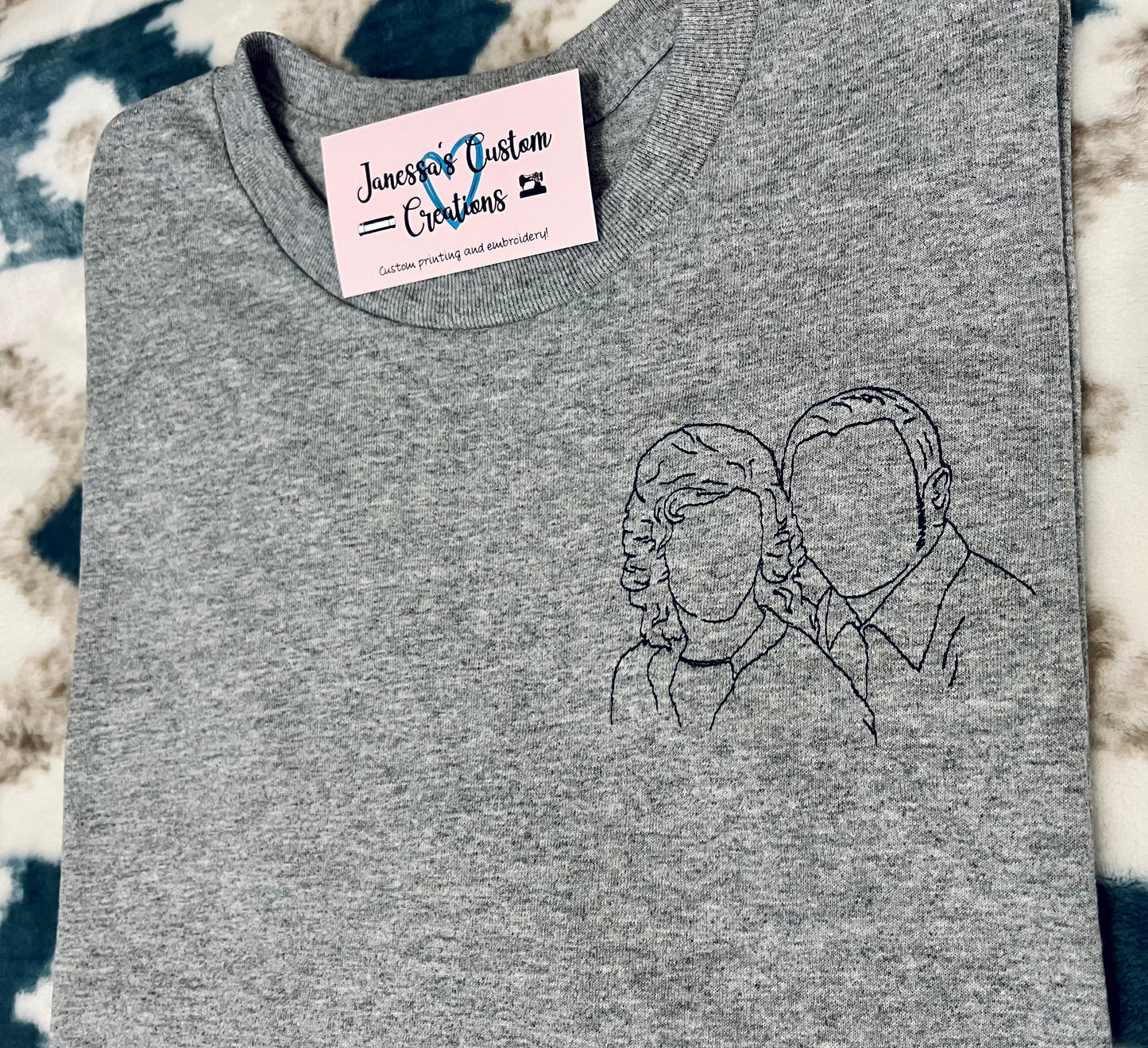 Embroidered Portrait Outline Tee