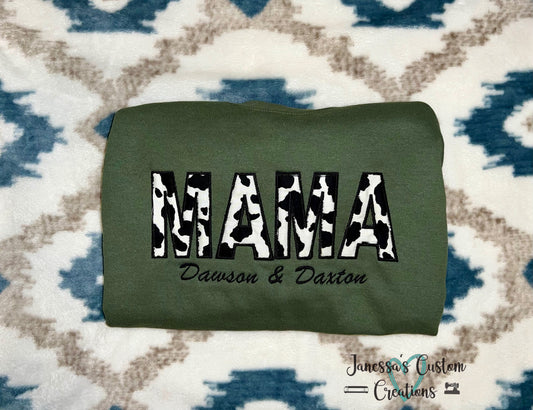 Cowprint “MAMA” Sweatshirt