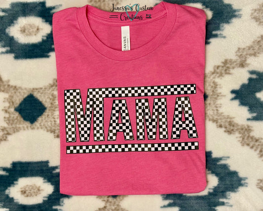 Checkered Mama Tee