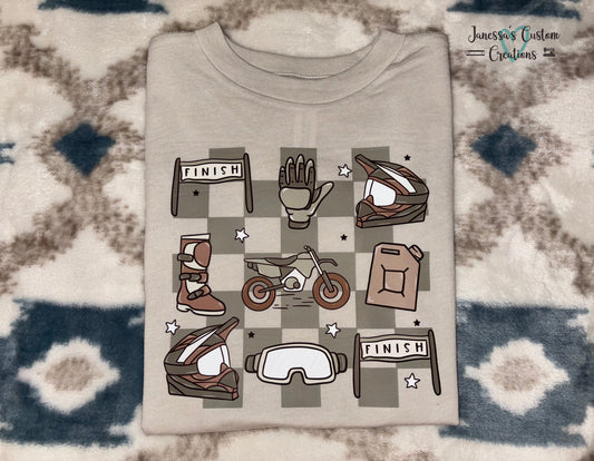 Kids Dirt Bike Checkered Tee